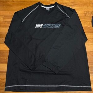 vintage nike athletics black with blue lightweight pullover